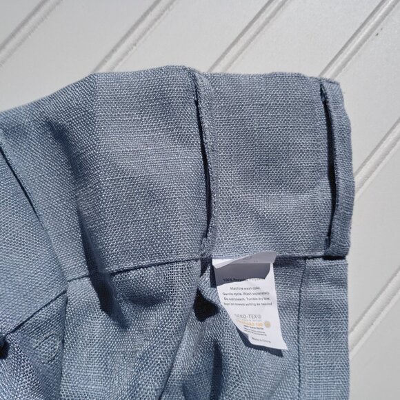 WEST LAKE Faux Linen Curtain Panels 41 x 91 Dusty Blue Pinch Pleat SET OF 4 - Picture 9 of 16